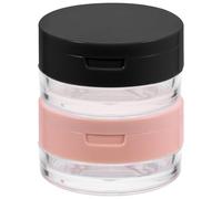 SMASOLO 2pcs Loose Powder Compact Box Set Mirror, Portable Elastic Mesh Makeup Powder Container for Women, Pink and Black Cosmetic Storage Case