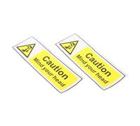 SMASOLO 2pcs Low Ceiling Warning Stickers Self-adhesive Caution Signs for Home Office Factory Safety