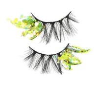 SMASOLO 2pcs Luminous False Eyelashes for Women Decorative Lashes with Glittering Effects Natural Look Eyelashes for Parties Weddings and Daily Wear