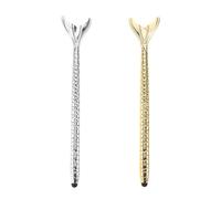 SMASOLO 2pcs Mermaid Shape Stylus Pen for Touch Screens Compatibility Precision Tablet Pen for Drawing Writing Seniors Laptops Smartphones Silver Gold
