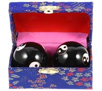 SMASOLO 2Pcs Metal Baoding Handballs Enamel Massage Balls for Stress Relief and Circulation Portable Palm Therapy Fitness Balls with Chinese Tai Chi Pattern for Elderly Hand Random Color