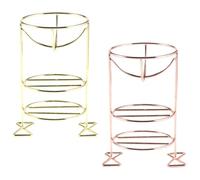 SMASOLO 2Pcs Metal Beauty Sponge Holder Makeup Puff Drying Stand Three-Layers Cosmetic Egg Organizer for Women, Rose Gold and Gold Makeup Sponge Storage Rack Suitable for Vanity Table