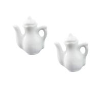 SMASOLO 2pcs Mini Ceramic Teapot White Doll House Decor Photography Props for Creative Play and Imaginative Learning and Lightweight Design for