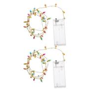 SMASOLO 2pcs Miniature Dollhouse LED String Lights for Christmas Scene Crafts, Battery-Operated Fake Mini Fairy Lights for Dollhouse Decoration and Model Lighting