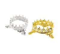 SMASOLO 2pcs Nail Art Pen Holder Crown Shaped Pearl Manicure Tool Storage for Nail Coloring Brushes at Salon Home