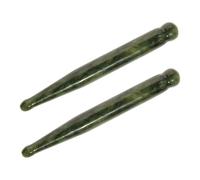 SMASOLO 2pcs Natural Jade Gua Sha Pen Deep Tissue Acupuncture Massage Tool for Full Body Reflexology Pressure Point Therapy Facial and Neck Relaxation