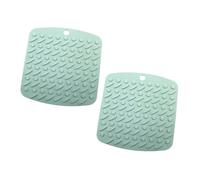 SMASOLO 2pcs Non-slip Silicone Heat Insulation Bowl Pads Table Placemats Light Green Multipurpose Cushions for Kitchen Dining Protection