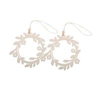 SMASOLO 2PCS Nordic Wood Wreath Rings Unfinished Craft Hanger Signs for DIY Painting Scandinavian Style Wooden Floral Hoops for Christmas Wedding Home Decor