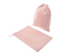 SMASOLO 2pcs Pink Drawstring Hair Dryer Bag Thickened Velvet Pouch Portable Hair Tools Organizer for Travel and Bathroom Care Accessories Storage