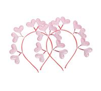 SMASOLO 2pcs Pink Heart Shaped Headbands with Sequins for Valentine’s Day Wedding Party Hair Accessories Love Heart Hair Hoops