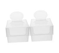 SMASOLO 2pcs Plastic Wet Tissue Box Reusable Wipes Storage Case Lid Dustproof Face Towel Holder for Home and Child Use