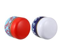 SMASOLO 2PCS Premium Tinplate Tea Sealed Jars Multi-functional Airtight Canisters for Sugar Candy Coffee Storage Metal Containers in Blue and Red for Kitchen Organization and