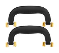 SMASOLO 2pcs Pu Leather Suitcase Handle Replacement for Toolbox and Luggage with Ergonomic Design and Easy Installation, Black Plastic Pull Handles for DIY Installation