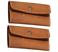 SMASOLO 2pcs PU Memory Card Box Retro Storage Holder with Slots Secure Snap Closure Compact Lightweight Card Holder Case for