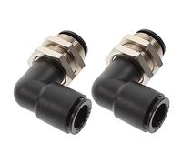 SMASOLO 2pcs Quick Connect Pneumatic Tube Fittings Right Angle Brass Nickel Plated Air Hose Connectors for Low Pressure Hydraulic and Pneumatic Systems