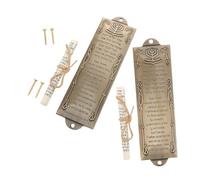 SMASOLO 2pcs Religious Mezuzah Plaque for Gatepost Alloy Craft with Bless This Home Inscription Jewish Housewarming Gift Weather Resistant Judaica Door Decoration