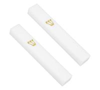 SMASOLO 2pcs Resin Mezuzah Case for Door Frame Lightweight Wall Mounted Jewish Home Decor Elegant White Artistic Design Easy Installation for Indoor Outdoor Use