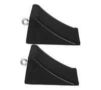 SMASOLO 2pcs Rubber Plastic Wheel Chocks with Ring Skid Tire Stoppers for Camper Travel Trailer Rv Truck Atv Heavy Duty Car Tire Stop Block for Garage and Track Safety