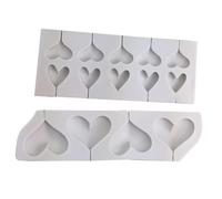 SMASOLO 2pcs Silicone Candy Molds Heart Shaped Lollipop DIY Mold with Large and Small Cavities Non Stick Jelly and Chocolate Baking Trays for Homemade Popsicles and Party Treats
