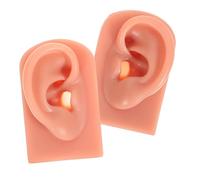 SMASOLO 2pcs Silicone Ear Piercing Practice Models High Simulation Artificial Human Ear Training Tool for Jewelry Piercing Soft Flexible Skin Tone