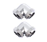 SMASOLO 2PCS Silver Water Cooling Fittings Dual Head Angled Tube Extender Adapter for Liquid Cooling System Replacement