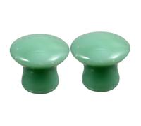 SMASOLO 2Pcs Small Green Aventurine Mushroom Shaped Massaging Stones Facial Gua Sha Tools for Circulation and Complexion Enhancement Natural Jade Beauty Supplies