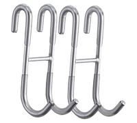 SMASOLO 2pcs Stainless Steel Over The Door Hooks Double Coat Hook Organizer for Bathroom Glass Doors Sturdy Towel Hanger with Curved Design Resistant Noise Reducing