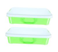 SMASOLO 2pcs Storage Box Portable Plastic Sandbox with Lid Bright Color Design for Organizing and Sand Play Items Durable and Spacious for Indoor Use