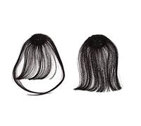 SMASOLO 2pcs Thin Lightweight Invisible Natural Flat Bangs Hair Fringe Clip Hair Bangs Wig for Women
