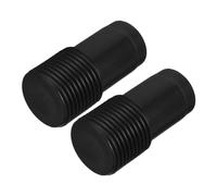 SMASOLO 2pcs Threaded End Broom Handle Adapter French Threaded Pole Connector for Telescopic Rod Repair Black Plastic Durable Mop Pole Replacement
