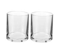 SMASOLO 2pcs Transparent Acrylic Cocktail Glasses Round Unbreakable Whiskey Tumblers Stackable Reusable Drinking Glasses for Home Outdoors Dishwasher Safe