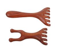 SMASOLO 2pcs Wood Scalp Massager Comb Wide Tooth Five-Finger Massage Tool for Deep Relaxation Multifunctional Face Massager and Gua Sha Scraping Comb for Neck Meridian Therapy