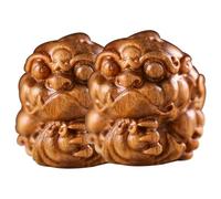 SMASOLO 2pcs Wooden Ancient Animal Pendants DIY Key Ring Charms Compact Lightweight Bag Accessories for Crafting and Decoration