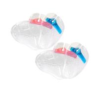 SMASOLO 3 Pairs Butterfly Pattern Self-Adhesive Gel Half Insoles for Slippers Front Foot Cushions Breathable Anti-Slip Pads for High Heels Red Transparent Blue