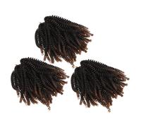 SMASOLO 3 Sets Spring Twist Hair Strands Synthetic Crochet Braids Ombre Curly Hair Extension for Women Easy Installation Versatile and Sturdy Elasticity for Everyday Use and Special Events
