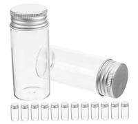 SMASOLO 30pcs Clear Glass Vials with Lids Small Sample Bottles for Medicine Herbs Capsules Leakproof Sealed Tubes for Liquid Storage Heat-resistant Portable Mini Glass Containers for