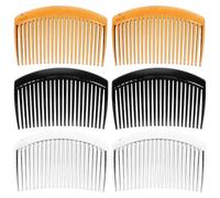 SMASOLO 36 Pcs Hair Side Combs for Styling Fine Hair Plastic Curved Clips in Black Transparent and Tortoiseshell Colors Use for Secure Hold