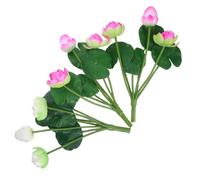 SMASOLO 3Pcs Artificial Lotus Flowers Head Faux Water Lily Bouquets Realistic EVA Simulation for Home Office Bedroom Outdoor Decoration Pink White