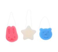 SMASOLO 3PCS Bath Sponge Set Soft Cartoon Shower Loofahs for Newborns and, Natural Sponge Body Scrubber Face Cleansing Pads, Suitable for Gentle Bathing and Sensitive Skin