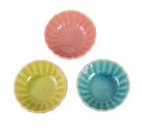 SMASOLO 3pcs Ceramic Aroma Blending Bowls Essential Oil Dish Set for Spa Mask Preparation Esthetician Supplies with Red Green Blue Small Bowls for Aromatherapy Use