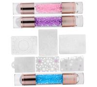 SMASOLO 3pcs Double-ended Nail Art Stamper and Rhinestone Stamp Pen Set Silicone Stencil Nails Tool for Manicure Diy Supplies Suitable for Home Salon and Professional Art Random Color