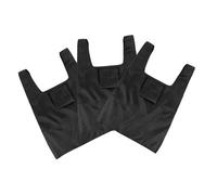 SMASOLO 3Pcs Foldable Large Capacity Shopping Bags Black Polyester Tote Pouch for Supermarket Outdoor Travel Lightweight and Breathable Reusable Storage