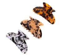SMASOLO 3pcs Leopard Print Acetate Claw Clips for Women Vintage French Jaw Hair Clips with Strong Non-slip Hold Lightweight Tortoise Shell Design for Thick Hair Styling and Updos