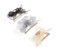 SMASOLO 3Pcs Metal Bow Hair Claw Clips Durable Jaw Clamp Non Slip Hair Accessories for Women Gift Black Blue