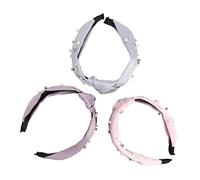 SMASOLO 3pcs Pearl Headbands for Women Non-slip Fabric Hair Wraps with Elegant Twisted Design Gift for for for for Birthdays Weddings and Everyday Wear Blue Khaki