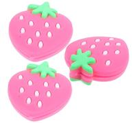 SMASOLO 3Pcs Pink Strawberry Silicone Tennis Dampeners Vibration Shock Absorbers for Tennis Racket Strings Mini Racket Dampener Set for Player Comfort and Reduced String Vibration