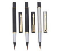 SMASOLO 3pcs Portable Soft Tip Calligraphy Brush Pens with Stainless Steel Piston Filling Refillable Ink for Painting Writing Drawing Scrapbook Practice