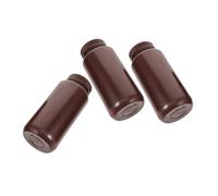 SMASOLO 3pcs Refillable Storage Bottles with Secure Lids Dark Plastic Sample Containers for Laboratory Medicine Cosmetics Leak Versatile Household Use