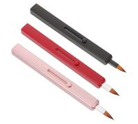 SMASOLO 3pcs Retractable Lip Brush Portable Nylon Double-ended Lipstick Applicator with Cap for Women Compact Makeup Tools Bright Colors for Travel and Professional Use