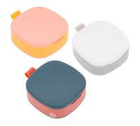 SMASOLO 3PCS Small Portable Pill Box with Lid, Compact Aid Case Set in Blue, Pink, and Grey, Sealed Medicine Organizer for Travel and Daily Use